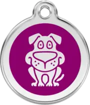 Red Dingo Enamel Dog Tag - Purple - Lifetime Guarantee - Cat, Dog, Pet ID Tag En