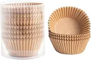 100-Pack Premium Neutral Paper Muffin Liners, Cupcake Baking Liners Unbleached, Cupcake Wrappers, Grease-Resistant Muffin Liners