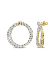 14K 3.73 ct. tw. Diamond Double Circle Earrings