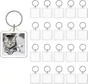 [BetterJonny] 16 Pcs Acrylic Photo Keychain Blanks Photo Keychains Clear in Photo Keychain Acrylic Picture Frame Keyrings for Personalized Keychains DIY Gift