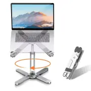 Laptop Stand with 360 Rotating Base, Computer Notebook Laptop Riser Metal Hol...