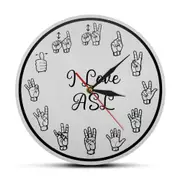 American Sign Language Numbers Wall Clock Asl Silent Clock Educational Decor