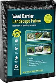 4ft x 50ft Weed Barrier Landscape Fabric, 3.2oz Heavy Duty Weed Barrier Fabric, Garden Fabric Weed Barrier，Garden Cloth, Weed Block Gardening Ground Cover Mat (4FT*50FT(3.2 OZ))