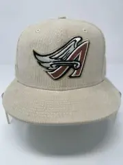 Anaheim Angels - New Era Hat Club Fitted Hat - Size 7 1/2 -Corduroy Ivory
