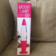GROOVY LAMP Pink LAVA TABLETOP Office Bedroom LAMP 13 Inches Tall