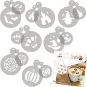 14 pcs Coffee and Cake Decorating Stencils // 11cm and 7cm // HALLOWEEN
