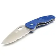 Spyderco Persistence -Modern Compact Folding Combo Knife-CPM S35V/Blue FRN- EDC