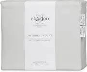 Algodon 300TC Cotton Fitted Bed Sheet, Silver, Long Single