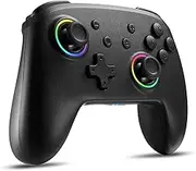 BINBOKPLAY Switch Controller, Switch Controller Compatible with Switch/Switch Lite, Wireless Gamepad with 7 LED Colors/Motion Control/Dual Vibration/Turbo