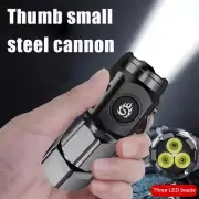 Super Bright Flashlight Three Eyes Hat Clip Light Mini Small Torch Camping OT