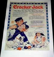 CRACKER JACK ADVERTISEMENT 1919 ANGELUS MARSHMALLOWS REPRINT PUPPY DOG RABBIT