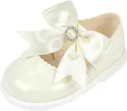 [Earlydays Baypods] Baypods, H035 with Large Bow, First Walker Baby Shoes Made in The Softest Faux Leather, Made in England