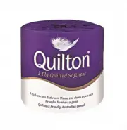 New Abc Quilton Toilet Paper Rolls 3 Ply - White Carton (48 Rolls)