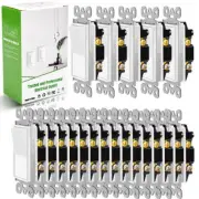 3 Way Light Switch Rocker in Wall On Off Rocker Paddle Interrupter UL Listed ×20