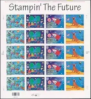 United States Scott 3414-3417 34c Stampin' the Future Children's Stamp Design Contest Winners Complete Pane of 20. Mint never hinged.