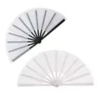 with Plastic Ribs Polyester Clacking Fan Kongfu Hand Fan for Stage Performance