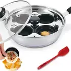 Egg Poacher, Stainless Steel Poaching Pan, Food Grade Safe with Spatula