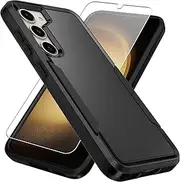 [Warsia] for Samsung Galaxy S23 Case,Galaxy S23 Case with Screen Protector [Military Grade Drop Tested] Heavy-Duty Tough Rugged Shockproof Protective Case for Samsung S23 6.1", Black