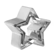 3Pcs Star Cookie Cutters Set Assorted Sizes Cookie Cutters Biscuit Mould