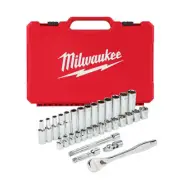 Milwaukee 48-22-9508 3/8-Inch Drive Durable Metric Ratchet and Socket Set - 32pc