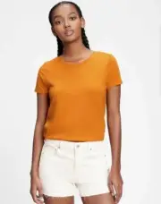 NEW GAP Women's FAVORITE Leaf Brown Crew Neck Tee T Shirt Top MEDIUM M