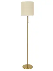 Bree 1 Light Floor Lamp in Aged Brass with Natural Shade