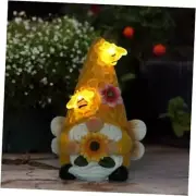 Garden Gnomes Sculptures for Outdoor& Garden Decor with Solar Bee Lights Small