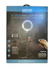 Bower 8" Selfie Ring Light Studio W/51" Extendable.Tripod & Phone Holder NEW