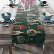 Christmas Table Runner, Holiday Decor, Festive Dining, Green Table Linens