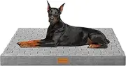 Patas Lague Orthopedic Jumbo Dog Bed for Extra Large Dogs 56''X40'', Waterproof Jumbo Checkered Pattern Dog Beds with Removable Washable Cover,Egg Crate Foam Pet Bed Mat with Nonskid Bottom, Grey