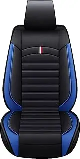 car seat Protector Universal PU Leather Front Car Seat Cover Protector Non-Slip Mat Waterproof Fit for VW for Ford for BMW Car Seat Covers(1 Seat Blue A)