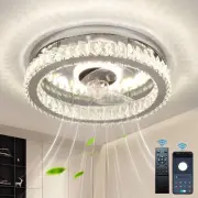 Ceiling Fans with Lights Crystal Ceiling Fan with Remote Control Flush Mount ...