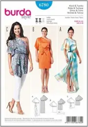 Burda Sewing Pattern 6780 Misses Dress Tunic Size 8-18 Euro 34-44