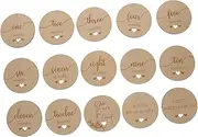 GLSTOY Growth Milestone Commemorative Cards Wooden Birth Cards Baby Photo Props for Baby Announcement Pregnancy Album