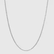 925 Sterling Silver Cuban Link Chain Necklace 2mm Mens Curb Chain Italian Silver Jewelry
