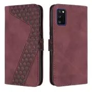 Samsung Galaxy A41 Case, PU Leather Flip Cover Magnetic Clasp Design Wallet Card Slots Stand Case - Red