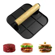 Burger Press 6" Square Aluminum Alloy Hamburger Smasher Tool Use for Grill an...