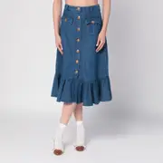 [Valentino] Blue denim midi skirt 40 IT Blue