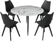 Artiss Dining Table and Chair Set of 5 Tables Chairs Setting Dining Desk Nursing Reading Seating Home Living Room Bedroom Kitchen Cafe Indoor Furniture