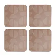 4PK Ladelle Splice Hardboard 10cm Square Coaster Coffee Drink/Tea Cup Mat Ginger