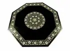 30" black Marble Dining Coffee Center side Table Top inlay malachite antique t4