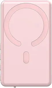 Generic Phone Vlog Selfie Monitor Screen, P2P Wireless Magnetic Phone Vlog Selfie Monitor Screen with Audio and Remote Control, Back Camera Monitor for Livestream Shoot (Pink)