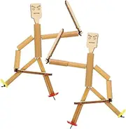 Bamboo Puppet Toy DIY Assembly Kit 2 Sets of Handmade Puppet for Boys and Girls' Social Skill Enhancement Family Entertainment