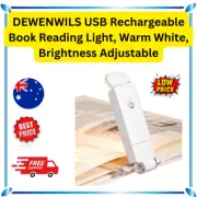 DEWENWILS USB Rechargeable Book Reading Light, Warm White, Brightness Adjustable