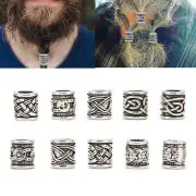 10Pcs Viking Beard Beads For Men Beard Hair Beard Pendant And Compass Pendant