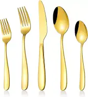 60-Piece Gold Silverware Set Stainless Steel Flatware Set 12, Kitchen Utensils