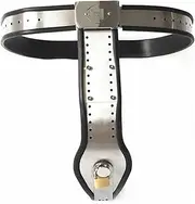 HCUDFN SM Female Stainless Steel T-Style Chastity Belt Bondage Pants Lockable BDSM Bondage Sex Toys for Women Strap on Harness(Waist 90~110cm)