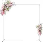 Wokceer Wedding Arch Backdrop Stand 6.6x6.6 FT Square Arches for Ceremony White Metal Bridal Shower Birthday Party Garden Floral Arbor Anniversary Event Decor SqureArch-White-2.0m-K