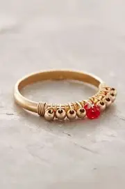 NIP Anthropologie Birthstone Stacking Ring, Ruby, Size 7