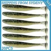 20 Soft Plastic Fishing Lures 70mm Paddle TAIL FLATHEAD Bream Bass Cod Lure